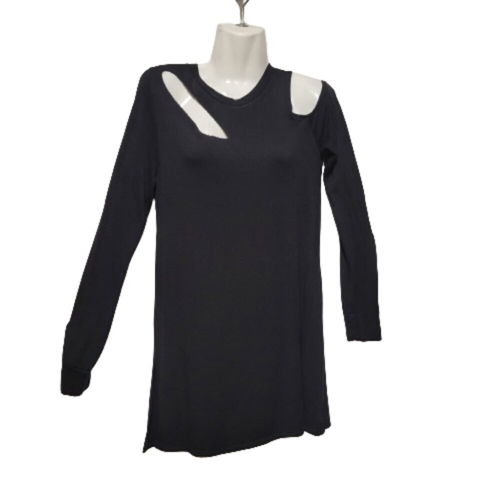 Sexy Black Tunic Long Sleeve Top